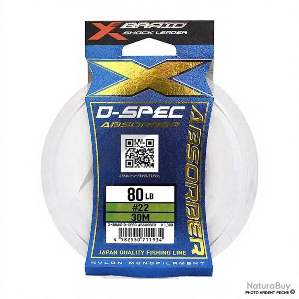 Fils nylon XBRAID D Spec absorber 30m #14 50lb