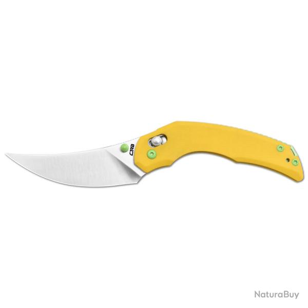 Couteau CJRB Nanner Yellow Lame Persian Acier AR-RPM9 Manche G10 Crossbar Lock KIVT J1955YE