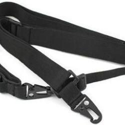 BRETELLE, ELINGUE, SANGLE, BANDOULI&Egrave;RE NOIRE POUR ARMES AVEC CLIPS 3 POINTS (NEUVE)