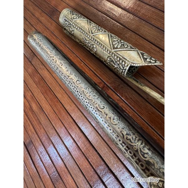 BEAU ET GRAND LUXUEUX PISTOLET D'AR�ON A SILEX OTTOMAN ORIENTAL  GARNITURES ET GRAVURES ARGENT 2 �ME