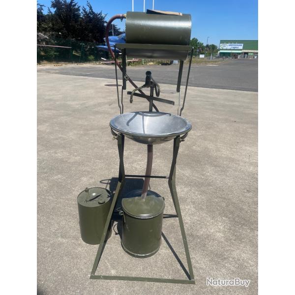 Lavabo Pliant Militaire Vert - Modle de Campagne 1951 avec Rserve de Rechange