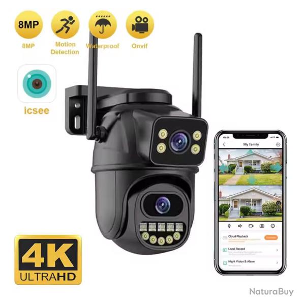 Cam�ra de surveillance ext�rieure WiFi 4K 8MP