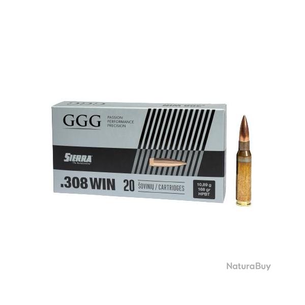 BOITE DE 20 CARTOUCHES GGG CAL.308WIN HPBT 168GR