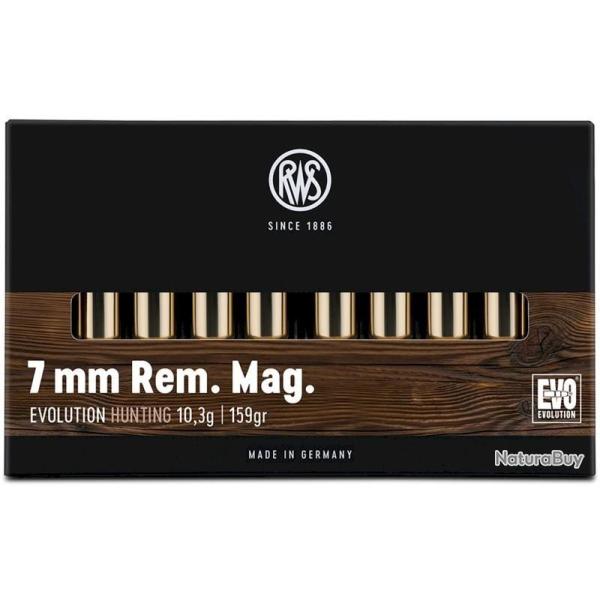 Munitions RWS 7mm Rem. Mag. EVO 10.3g 159gr x2 boites