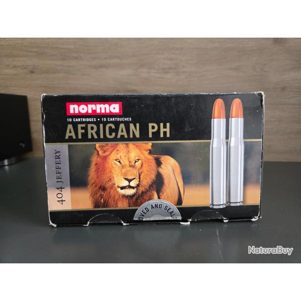 Balles Norma PH RNSN African PH - Cal. 404 Jeffery (lot de 3 cartouches)