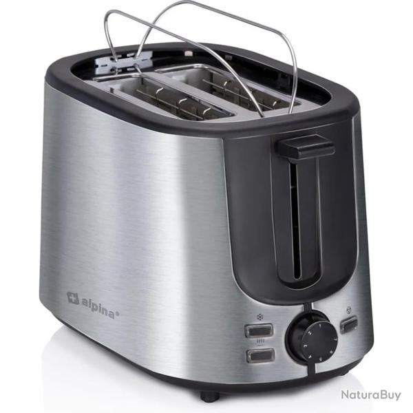 Grille pain 7 niveaux 2 fentes plastique acier inox 1000W 240V