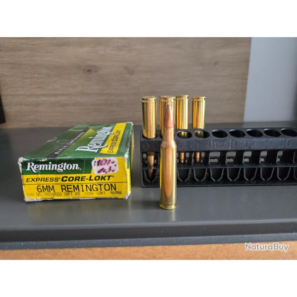 6 mm remington 100gr core lokt (lot de 7 cartouches)