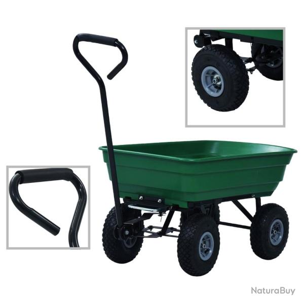 Chariot � main de jardin 300 kg 75 L Vert