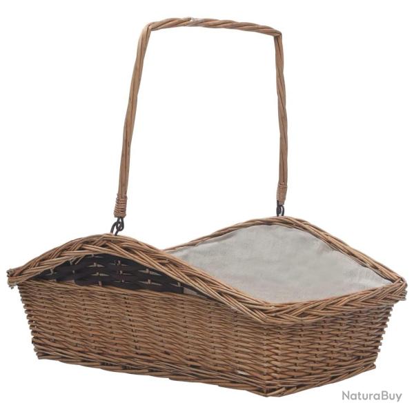 Panier � bois de chauffage avec poign�e 61,5x46,5x58 cm Marron