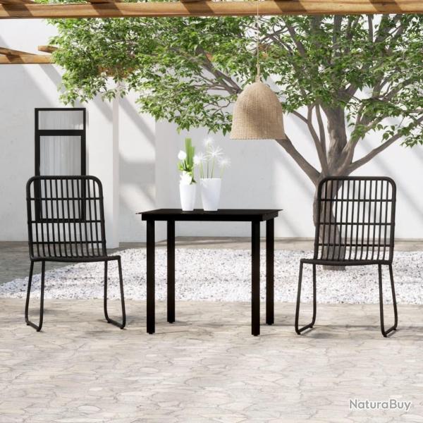 Ensemble  manger de jardin 3 pcs Noir