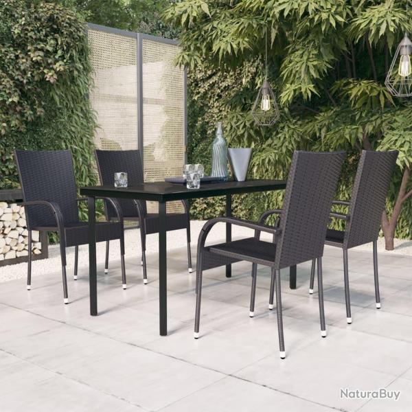 Ensemble � manger de jardin 5 pcs Noir