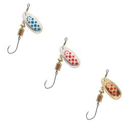 Cuiller MEPPS Comet hame&ccedil;on simple 1 Argent points rouges