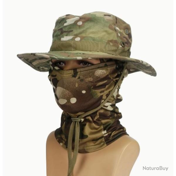 Ensemble Bob + Cagoule Camouflage Militaire