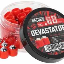40 Billes acier Devastator .68 rouges Razor Gun