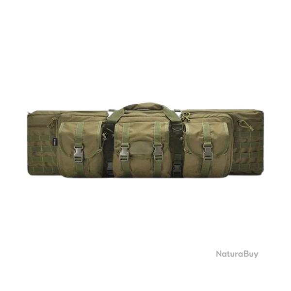Sac de Fusil Rembourr� 142 CM 2 Armes Syst�me Molle Verrouillable � Dos ou Poign�e Chasse Vert