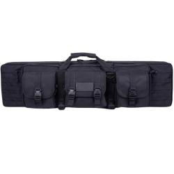 Sac de Fusil Rembourr&eacute; 142 CM 2 Armes Syst&egrave;me Molle Verrouillable &agrave; Dos ou Poign&eacute;e Chasse Noir