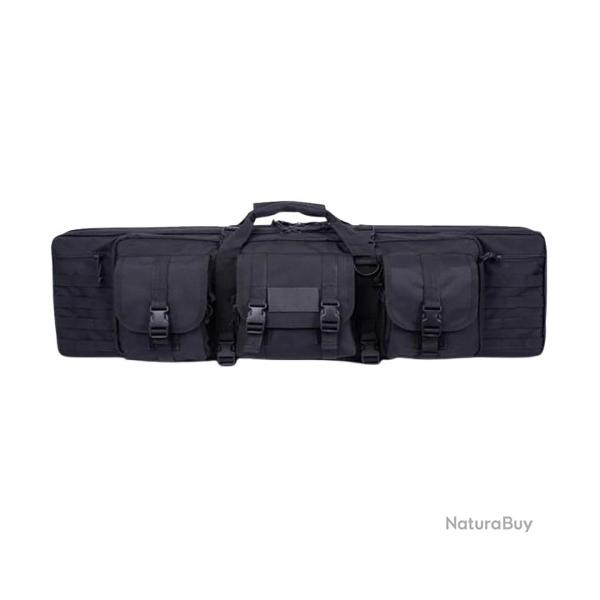 Sac de Fusil Rembourr� 142 CM 2 Armes Syst�me Molle Verrouillable � Dos ou Poign�e Chasse Noir