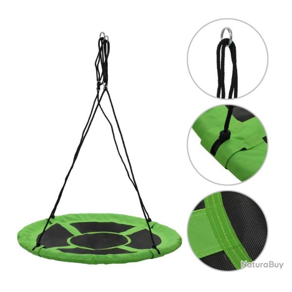 Balanoire ronde verte 110 cm en tissu Oxford - Sige suspendu extrieur pour enfants