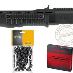 Pack shotgun CO2 &agrave; balles de caoutchouc Umarex T4E TB 68 Gen 2 - Cal.68 (16 Joules max)