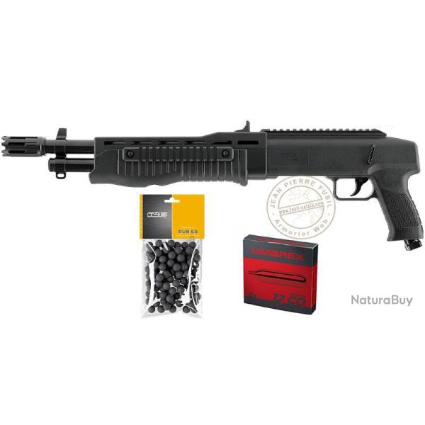 Pack shotgun CO2 � balles de caoutchouc Umarex T4E TB 68 Gen 2 - Cal.68 (16 Joules max)