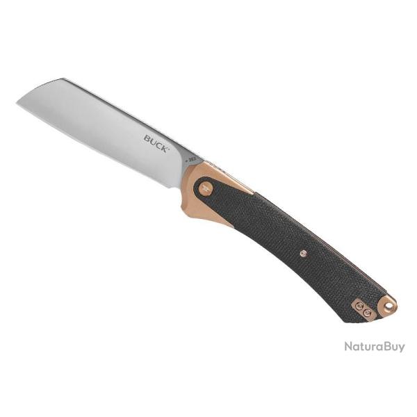 Couteau Buck Knives HILINE XL CUIVRE lame Cleaver acier D2 avec  flipper 