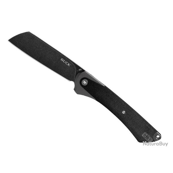 Couteau Buck Knives HILINE XL NOIR lame Cleaver acier D2 avec  flipper 