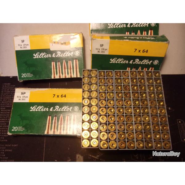 100 Douilles 7x64 RWS