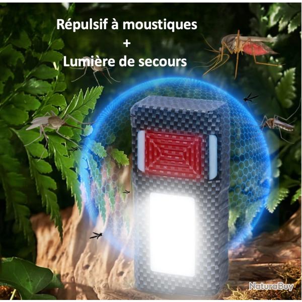 Appareil portable de r�pulsion des moustiques �lectrique 2-en-1 avec lampe de camping et batterie