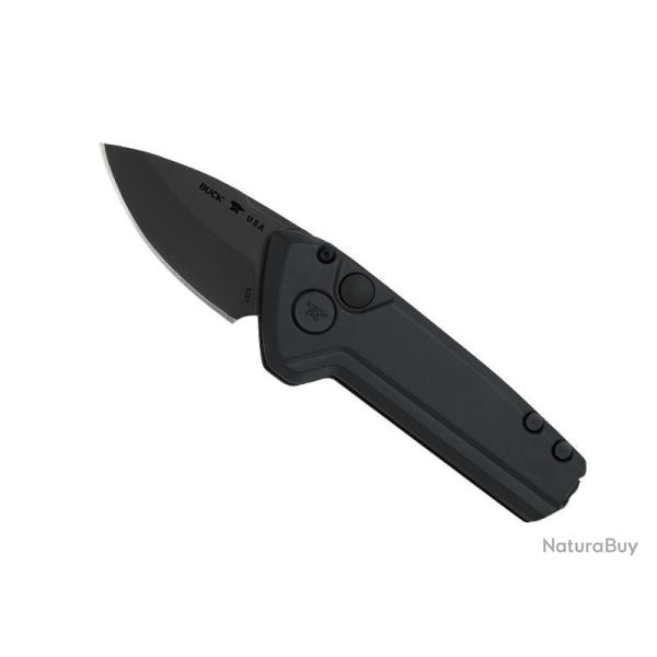 Couteau automatique Buck Knives MINI DEPLOY BLACKOUT lame drop-point acier CPM-S35VN avec scurit