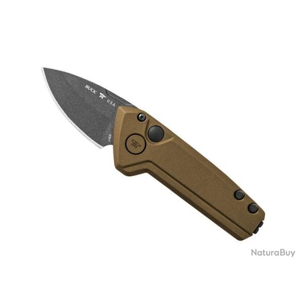 Couteau automatique Buck Knives MINI DEPLOY BRONZE  lame drop-point acier 154CM