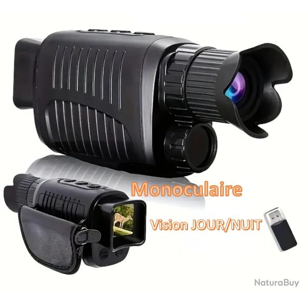 Monoculaire de Vision Nocturne 10X 1080P HD Infrarouge, Port�e 300m, Rechargeable Sp�cial chasse