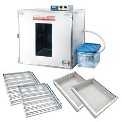 1 Couveuse + 2 Tiroirs d'incubation de caille &agrave; poule + 2 Paniers d'&eacute;closion + 1 Kit humidification