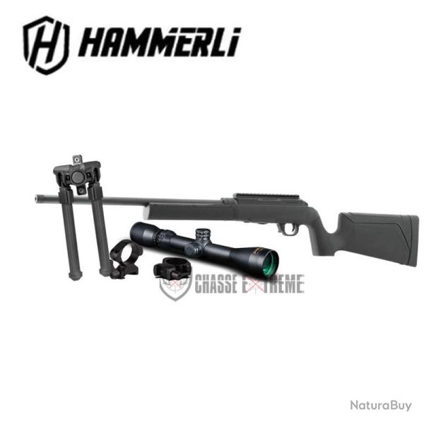 Pack Carabine Force B1 Cal 22Lr Allweather Black- 20''+ Bipied+ Lunette+ Montage