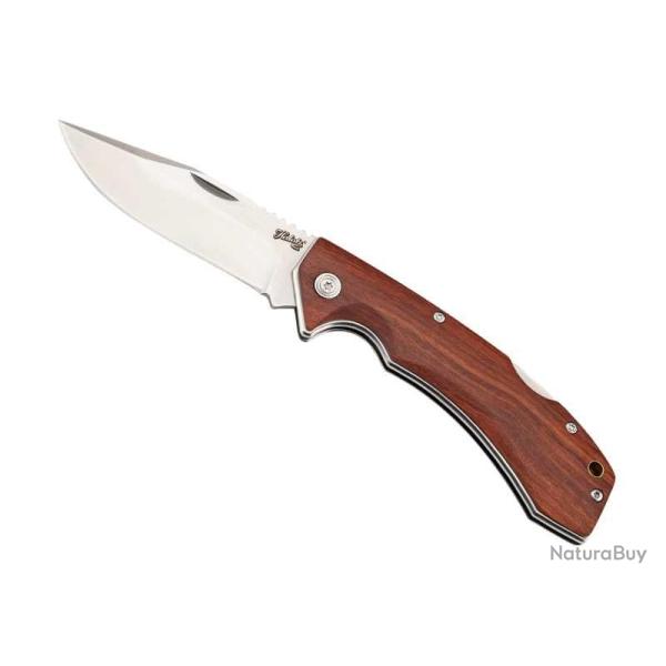 Couteau  Herbertz INOX/BOIS DE SANTAL lame acier 420 satin  cran et  onglet