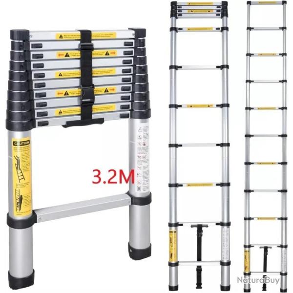 chelle tlescopique pliante en aluminium 3,2m - Capacit 150 kg