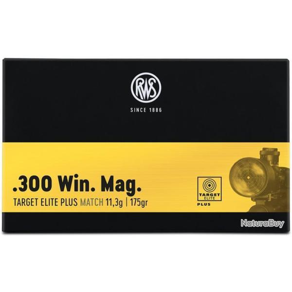 Munitions RWS 300 Win. Mag. Target Elite Plus Scorion 11.3g 175gr x2 boites