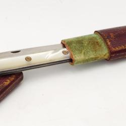 FIN COUTEAU PLIANT 18&egrave; DE VOYAGE OR ET NACRE DOUBLE LAME ARGENT ET ACIER - FRANCE FIN DU XVIII&egrave; Coll