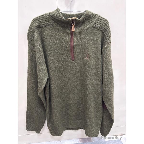 !! NEUF !! PULL PERCUSSION BRODE COL CHEMINEE TAILLE XL