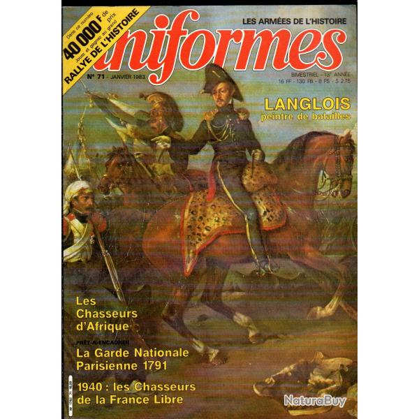 revue uniformes 71 les chasseurs d'afrique 1854-1870 , cocardes �tats allemands 1842-1918,