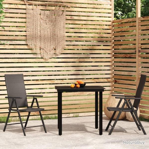 Ensemble � manger de jardin 3 pcs Noir