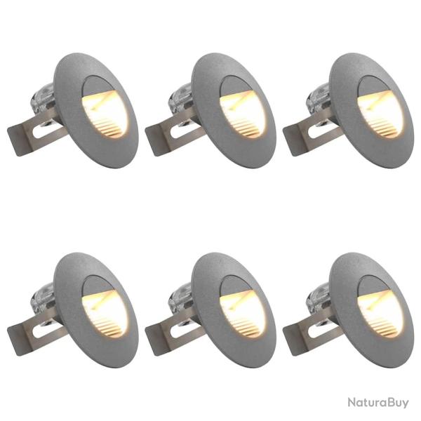 Appliques murales LED d'extrieur 6 pcs 5 W Argent Rond