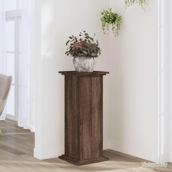 Support pour plantes ch�ne marron 33x33x80 cm bois d'ing�nierie