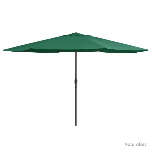 Parasol de jardin avec m�t en m�tal 390 cm vert