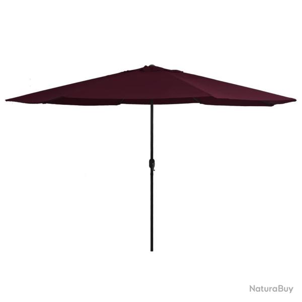 Parasol de jardin avec m�t en m�tal 390 cm rouge bordeaux