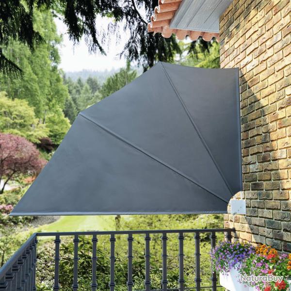 Auvent lat�ral pliable de balcon Gris 160 x 240 cm