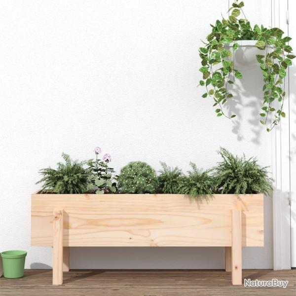 Lit sur�lev� de jardin 101x30x38 cm bois de pin massif