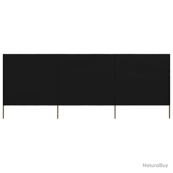 Paravent 3 panneaux Tissu 400 x 120 cm Noir