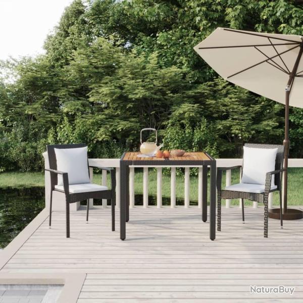 Ensemble � manger de jardin avec coussins 3 pcs Noir