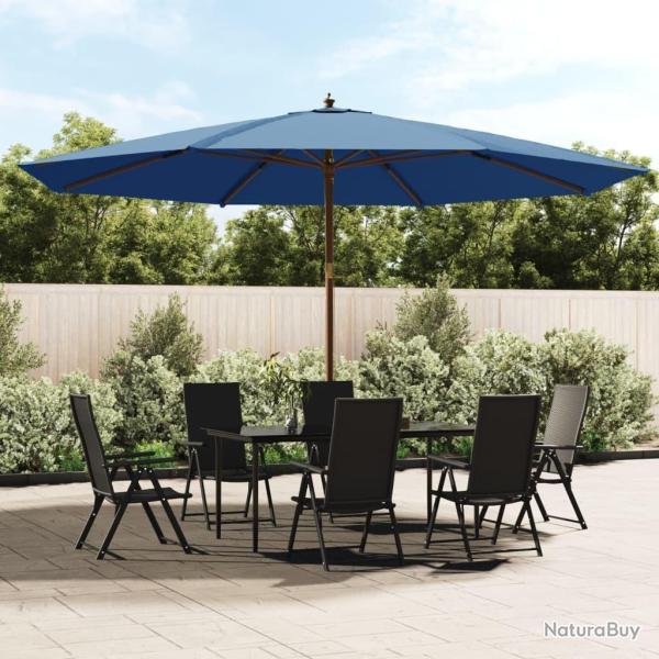 Parasol de jardin avec m�t en bois bleu azur� 400x273 cm