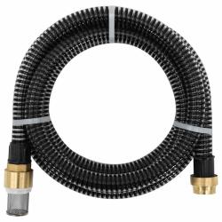 Tuyau d'aspiration avec raccords en laiton noir 1,1" 3 m PVC